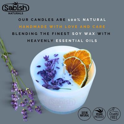 100% Natural Lavender Orange Essential Oil Candle