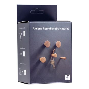 Ancona Round Knobs - Boutons en hêtre 3