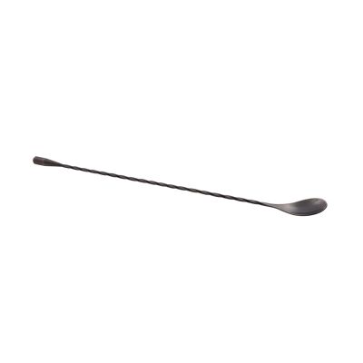 Metallic black stainless steel cocktail spoon 30.5cm