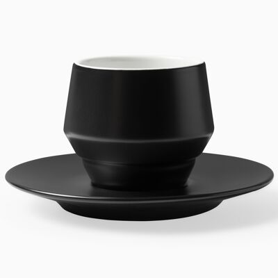 TAZZA CON PIATTINO 120 CC NERO OPACO MANIKO