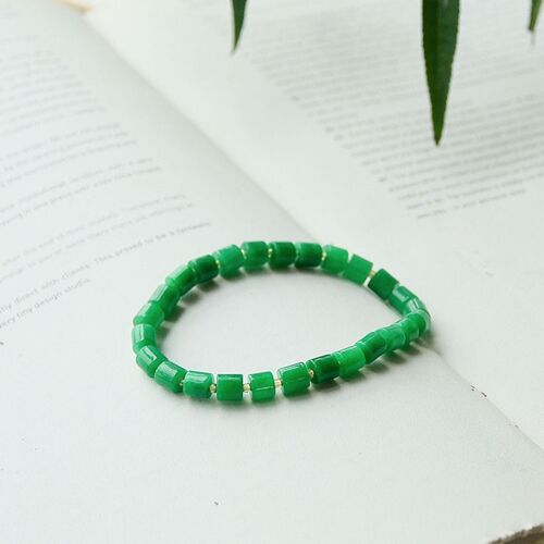 Minimalist Vivid green Jade beads Bracelet - AAAA Quality