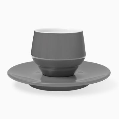 CUP AND SAUCER 120 CC GRAY MANIKO