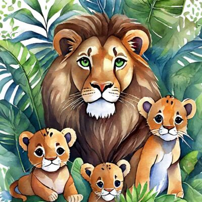 Affiche chambre d'enfant jungle