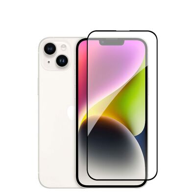 DAM Protector de pantalla de cristal templado full cover para iPhone 13 Pro Max / 14 Plus 7,15x0,06x15,5 Cm. Color: Transparente