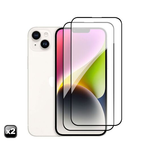 DAM 2x Protector de pantalla de cristal templado full cover para iPhone 13 Pro Max / 14 Plus 7,15x0,06x15,5 Cm. Color: Transparente