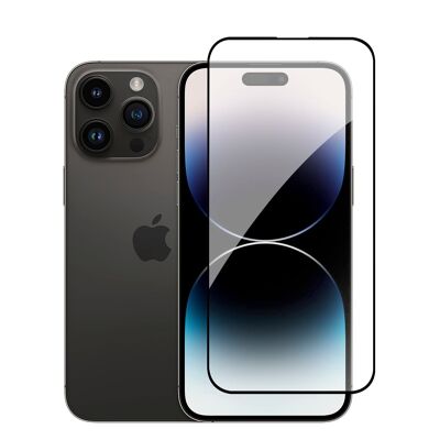 Protecteur d'écran en verre trempé à couverture complète DAM pour iPhone 14 Pro Max 7,15x0,06x15,5 cm. Couleur transparente