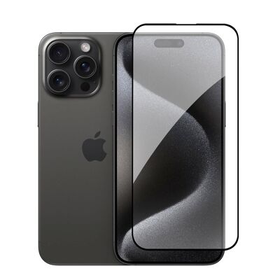 Protecteur d'écran en verre trempé à couverture complète DAM pour iPhone 15 Pro Max 7,15x0,06x15,5 cm. Couleur transparente