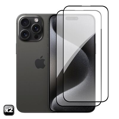 DAM 2x protecteur d'écran en verre trempé à couverture complète pour iPhone 15 Pro Max 7,15x0,06x15,5 cm. Couleur transparente