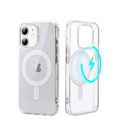 Coque transparente anti-choc DAM Magsafe pour iPhone 12 Mini 6,7x1,02x13,43 Cm. Couleur transparente