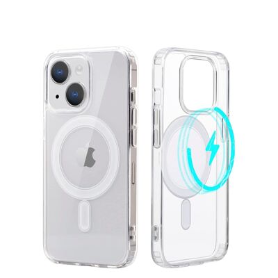 DAM Magsafe anti-shock transparent case for iPhone 13 / 14 7.43x1.06x14.95 Cm. Transparent color
