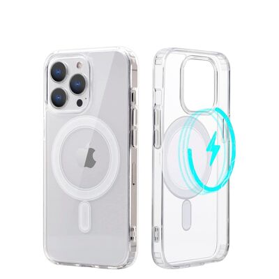 DAM Magsafe anti-shock transparent case for iPhone 14 Pro 7.43x1.06x15.06 Cm. Transparent color