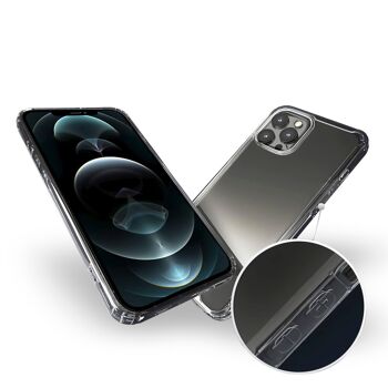 Coque Anti-Choc DAM Transparent Armor avec Bords Renforcés pour iPhone 12 / 12 Pro 7,43x1,02x14,95 Cm. Couleur transparente 3