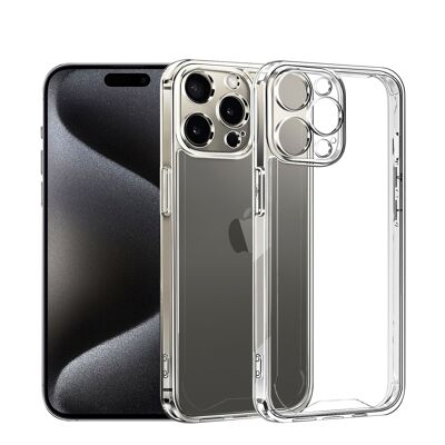 Custodia DAM Anti-Shock Armor Trasparente con Bordi Rinforzati e Protezione Fotocamera per iPhone 15 Pro Max 7,95x1,11x16,27 Cm. Colore trasparente