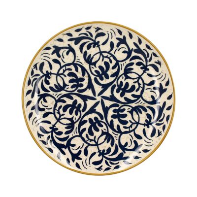 Heracled flat plate 27cm in blue decor stoneware