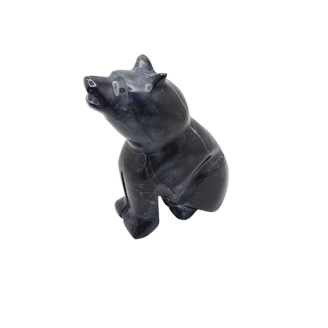 3.5" Bear Charcoal Grey Onyx Marble Crystal