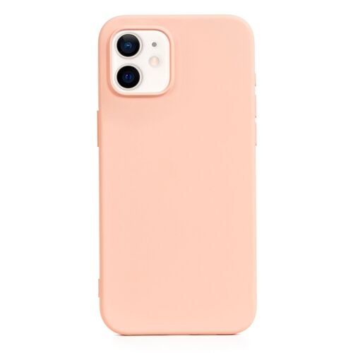 DAM Carcasa de silicona Essential para iPhone 12 / 12 Pro. Interior aterciopelado suave. 7,43x1,02x14,95 Cm. Color: Rosa Claro