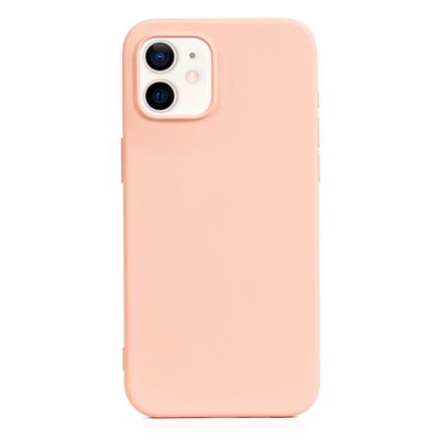 Custodia in silicone DAM Essential per iPhone 12/12 Pro. Interno in morbido velluto. 7,43x1,02x14,95 centimetri. Colore: rosa chiaro