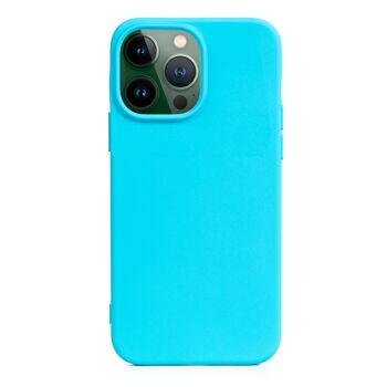 Coque en silicone DAM Essential pour iPhone 13 Pro.  Intérieur en velours doux.  7,43x1,04x14,95 cm. Couleur bleu 1