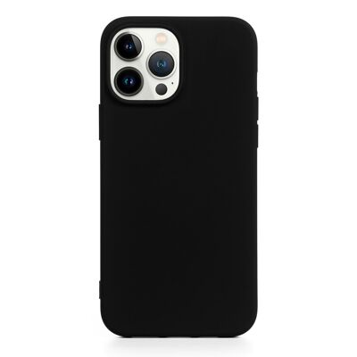 DAM Carcasa de silicona Essential para iPhone 13 Pro Max. Interior aterciopelado suave. 8,09x1,04x16,36 Cm. Color: Negro