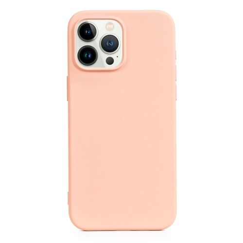 DAM Carcasa de silicona Essential para iPhone 13 Pro Max. Interior aterciopelado suave. 8,09x1,04x16,36 Cm. Color: Rosa Claro