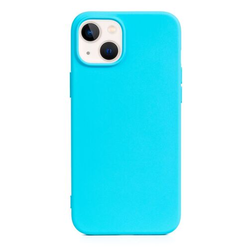 DAM Carcasa de silicona Essential para iPhone 13 / 14. Interior aterciopelado suave. 7,43x1,06x14,95 Cm. Color: Azul