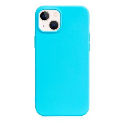 Custodia in silicone DAM Essential per iPhone 13/14. Interno in morbido velluto. 7,43x1,06x14,95 centimetri. Colore blu