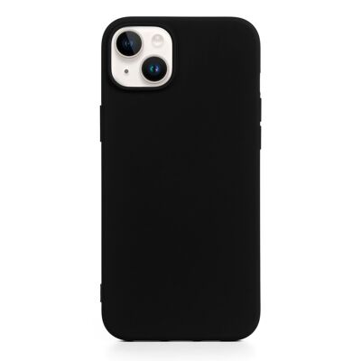 DAM Essential Silicone Case for iPhone 14 Plus.  Soft velvet interior.  8.09x1.06x16.36 cm. Color: Black