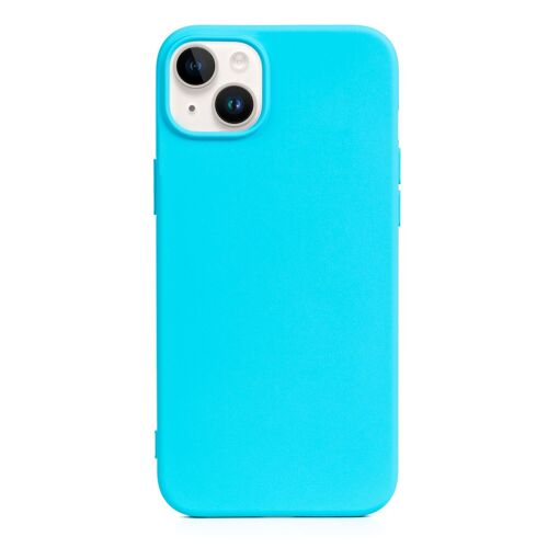DAM Carcasa de silicona Essential para iPhone 14 Plus. Interior aterciopelado suave. 8,09x1,06x16,36 Cm. Color: Azul