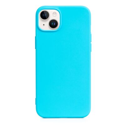 Custodia in silicone DAM Essential per iPhone 14 Plus. Interno in morbido velluto. 8,09x1,06x16,36 cm. Colore blu