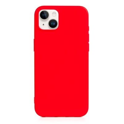 DAM Carcasa de silicona Essential para iPhone 14 Plus. Interior aterciopelado suave. 8,09x1,06x16,36 Cm. Color: Rojo