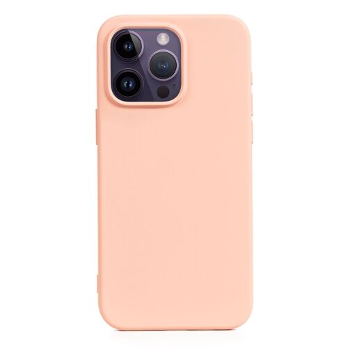 DAM Carcasa de silicona Essential para iPhone 14 Pro. Interior aterciopelado suave. 7,43x1,06x15,06 Cm. Color: Rosa Claro