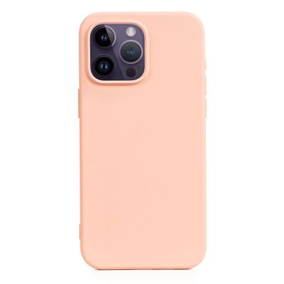 DAM Carcasa de silicona Essential para iPhone 14 Pro Max. Interior aterciopelado suave. 8,04x1,06x16,35 Cm. Color: Rosa Claro