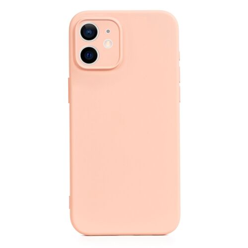 DAM Carcasa de silicona Essential con protección de cámara para iPhone 12 Mini. Interior aterciopelado suave. 6,7x1,02x13,43 Cm. Color: Rosa Claro