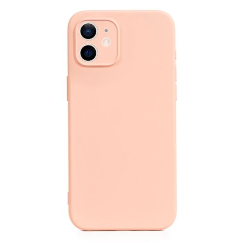 DAM Carcasa de silicona Essential con protección de cámara para iPhone 12. Interior aterciopelado suave. 7,43x1,02x14,95 Cm. Color: Rosa Claro