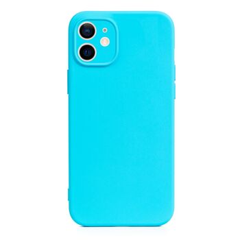 Coque en silicone DAM Essential avec protection d'appareil photo pour iPhone 12.  Intérieur en velours doux.  7,43x1,02x14,95 cm. Couleur bleu 1