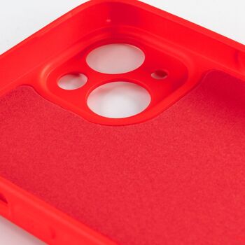 Coque en silicone DAM Essential avec protection d'appareil photo pour iPhone 12.  Intérieur en velours doux.  7,43x1,02x14,95 cm. Couleur rouge 2