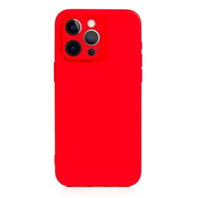DAM Essential Silicone Case with Camera Protection for iPhone 12 Pro.  Soft velvet interior.  7.43x1.02x14.95 cm. Red color
