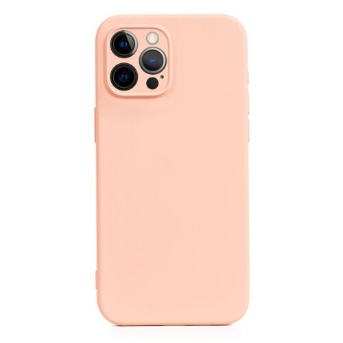DAM Carcasa de silicona Essential con protección de cámara para iPhone 12 Pro Max. Interior aterciopelado suave. 8,09x1,02x16,36 Cm. Color: Rosa Claro