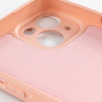 Coque en silicone DAM Essential avec protection d'appareil photo pour iPhone 13 Mini.  Intérieur en velours doux.  6,7x1,04x13,43 cm. Couleur: rose clair 2