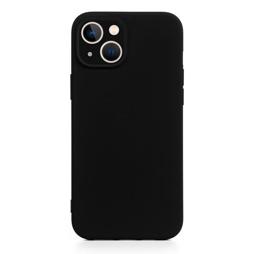DAM Carcasa de silicona Essential con protección de cámara para iPhone 13. Interior aterciopelado suave. 7,43x1,04x14,95 Cm. Color: Negro