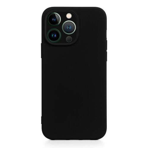 DAM Carcasa de silicona Essential con protección de cámara para iPhone 13 Pro. Interior aterciopelado suave. 7,43x1,04x14,95 Cm. Color: Negro