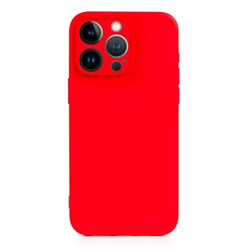 DAM Carcasa de silicona Essential con protección de cámara para iPhone 13 Pro. Interior aterciopelado suave. 7,43x1,04x14,95 Cm. Color: Rojo