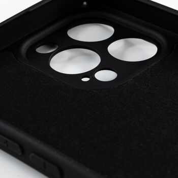 Coque en silicone DAM Essential avec protection d'appareil photo pour iPhone 13 Pro Max.  Intérieur en velours doux.  8,09x1,04x16,36 cm. La couleur noire 2