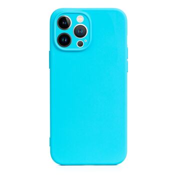 Coque en silicone DAM Essential avec protection d'appareil photo pour iPhone 13 Pro Max.  Intérieur en velours doux.  8,09x1,04x16,36 cm. Couleur bleu 1