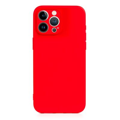 Custodia DAM Essential in silicone con protezione per fotocamera per iPhone 13 Pro Max. Interno in morbido velluto. 8,09x1,04x16,36 cm. colore rosso
