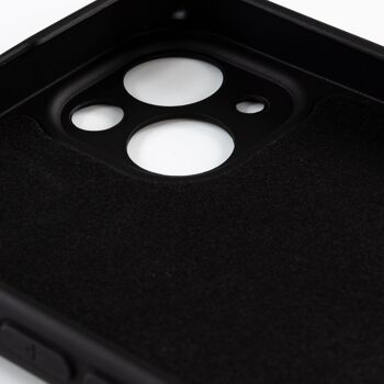Coque en silicone DAM Essential avec protection d'appareil photo pour iPhone 14 Plus.  Intérieur en velours doux.  8,09x1,06x16,36 cm. La couleur noire 2