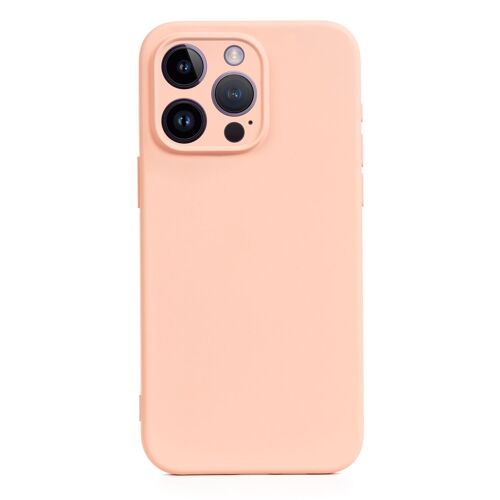 DAM Carcasa de silicona Essential con protección de cámara para iPhone 14 Pro. Interior aterciopelado suave. 7,43x1,06x15,06 Cm. Color: Rosa Claro