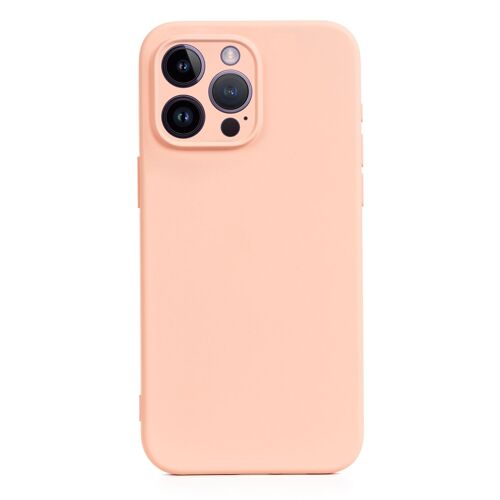 DAM Carcasa de silicona Essential con protección de cámara para iPhone 14 Pro Max. Interior aterciopelado suave. 8,04x1,06x16,35 Cm. Color: Rosa Claro