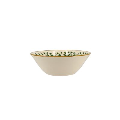 Heracled bowl 500ml in green decor stoneware