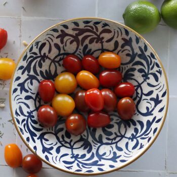 Assiette creuse héraclée 20cm en grès décor bleu 5